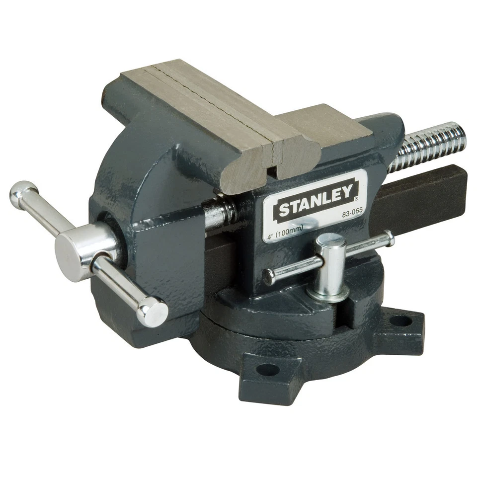 Stanley FatMax 100mm 4" Cast Iron Adjustable Swivel Base Bench Vice 1-83-065