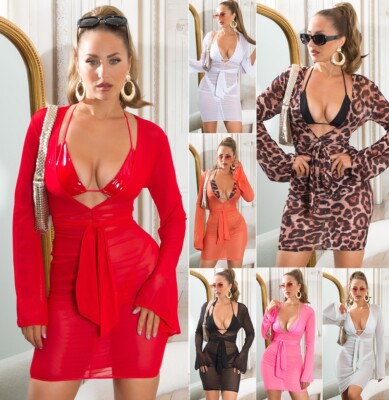 Koucla Party Kleid Cover-Up Damen Minikleid Strand Sommer Milax-Fashion