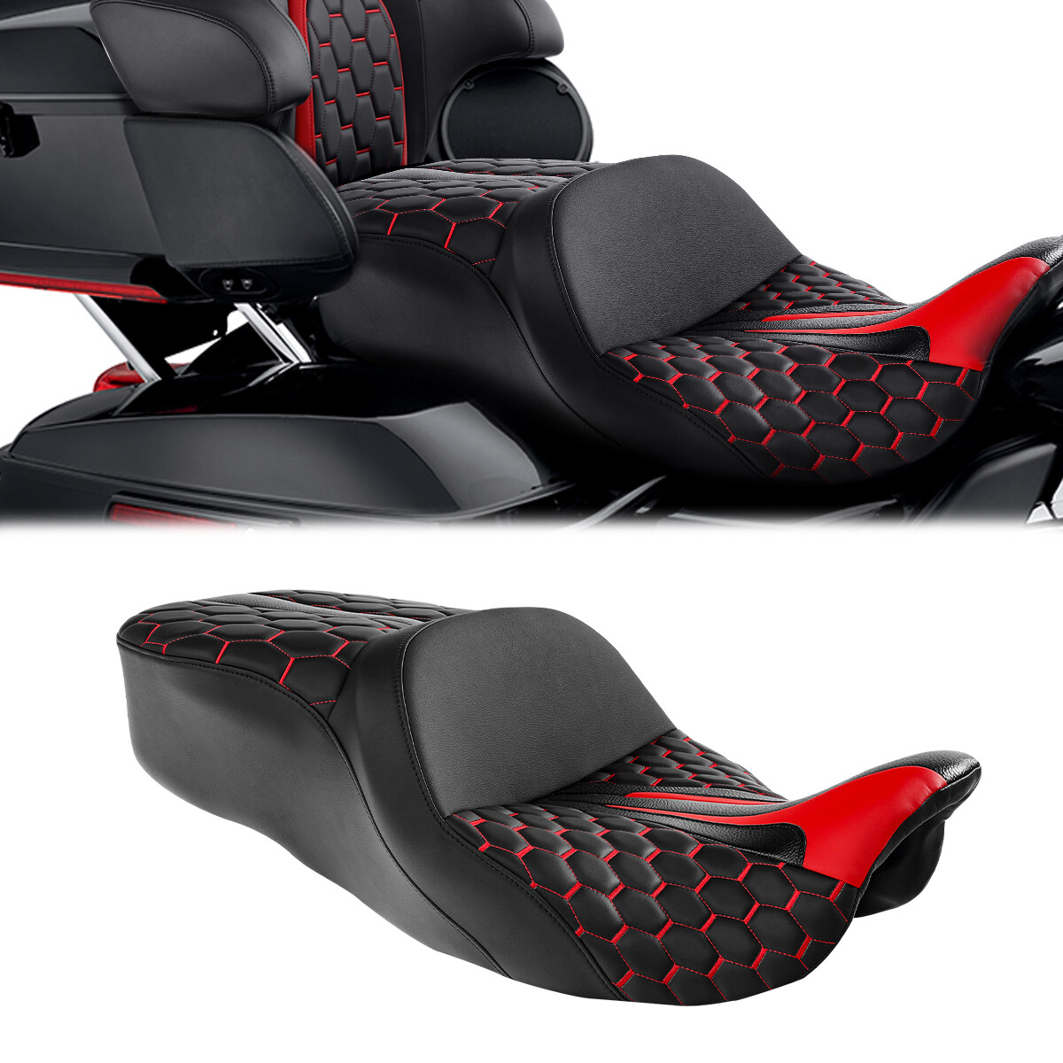 Driver Passenger Seat Cushion Fit For Harley Touring Electra Glide Limited 09-23