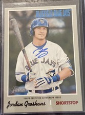 2019 Topps Heritage Minor League JORDAN GROSHANS Base Auto BLUE JAYS Rookie