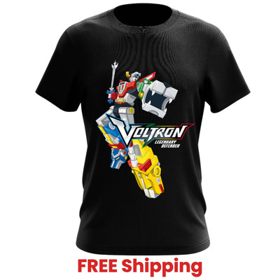 VOLTRON LEGENDARY DEFENDER Black T-Shirt Unisex Short Sleeve All Sizes Gift