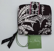 Vera Bradley Mini Zip Wallet Imperial Toile Zip Around Brown White New With Tags