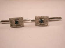 SINGLES PAIR 3/8" Blue Rhinestone Vintage Formal Groom Tuxedo Prom Studs g13