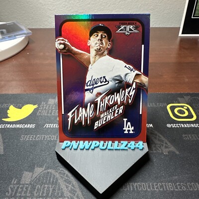 2022 Topps Fire Flame Throwers Insert Walker Buehler Foil No. FT-3 Dodgers