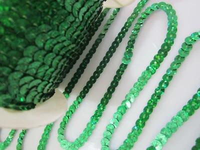 MARKENLOS 10 METER Pailletten Borte Spitze Grün holo 5mm waschbar Elegante 0,19€ /meter N