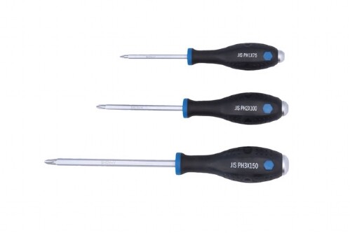 A Set 3 Impact Pound Thru JIS Screwdrivers 1 - 2 - 3 Magnetic Tips - Afbeelding 1 van 6