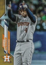 2020 Topps Series 1 Base RARE Rainbow Foil Gold #330 George Springer -  Astros