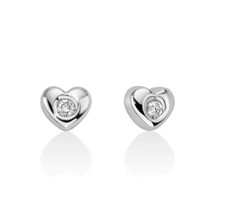 Orecchini Miluna Donna Oro Bianco 9 Kt Cuore e Diamante _ERD2724-004G7X