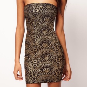 asos black strapless dress