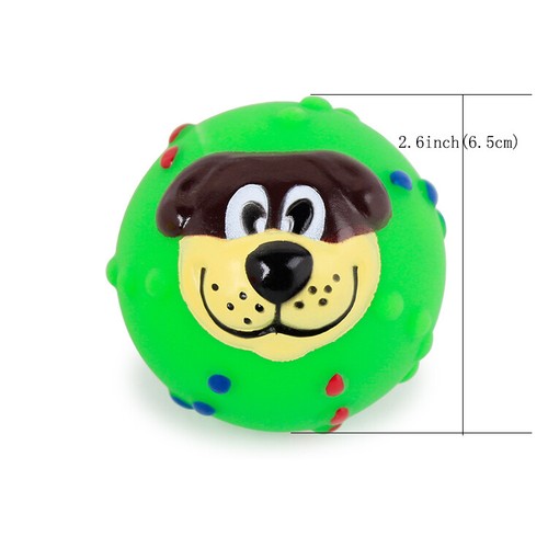 Dog Ball Funny Teeth Silicon Toy Chew Squeaker Squeaky Sound Toy 3 Pack - Picture 2 of 6