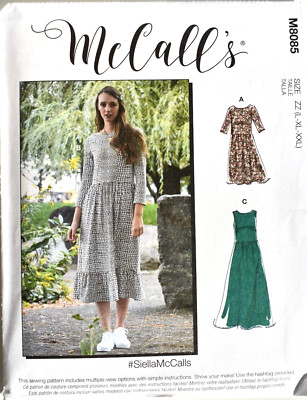 MCCALLS PATTERN 8085  DRESSES SIELLA  MISSES SIZES  LARGE XLARGE XXLARGE  NEW