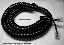 25-Pack Lot Black 12Ft Generic Handset Cord 4" Tail Landline Phone Universal Fit