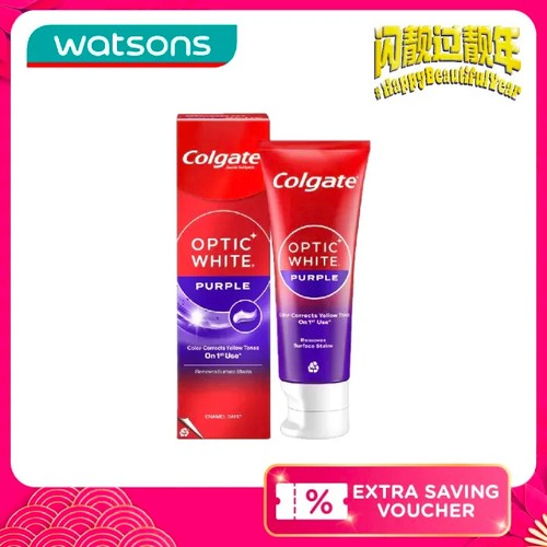 COLGATE Optic White Purple Toothpaste 100g Free Shipping World Wide