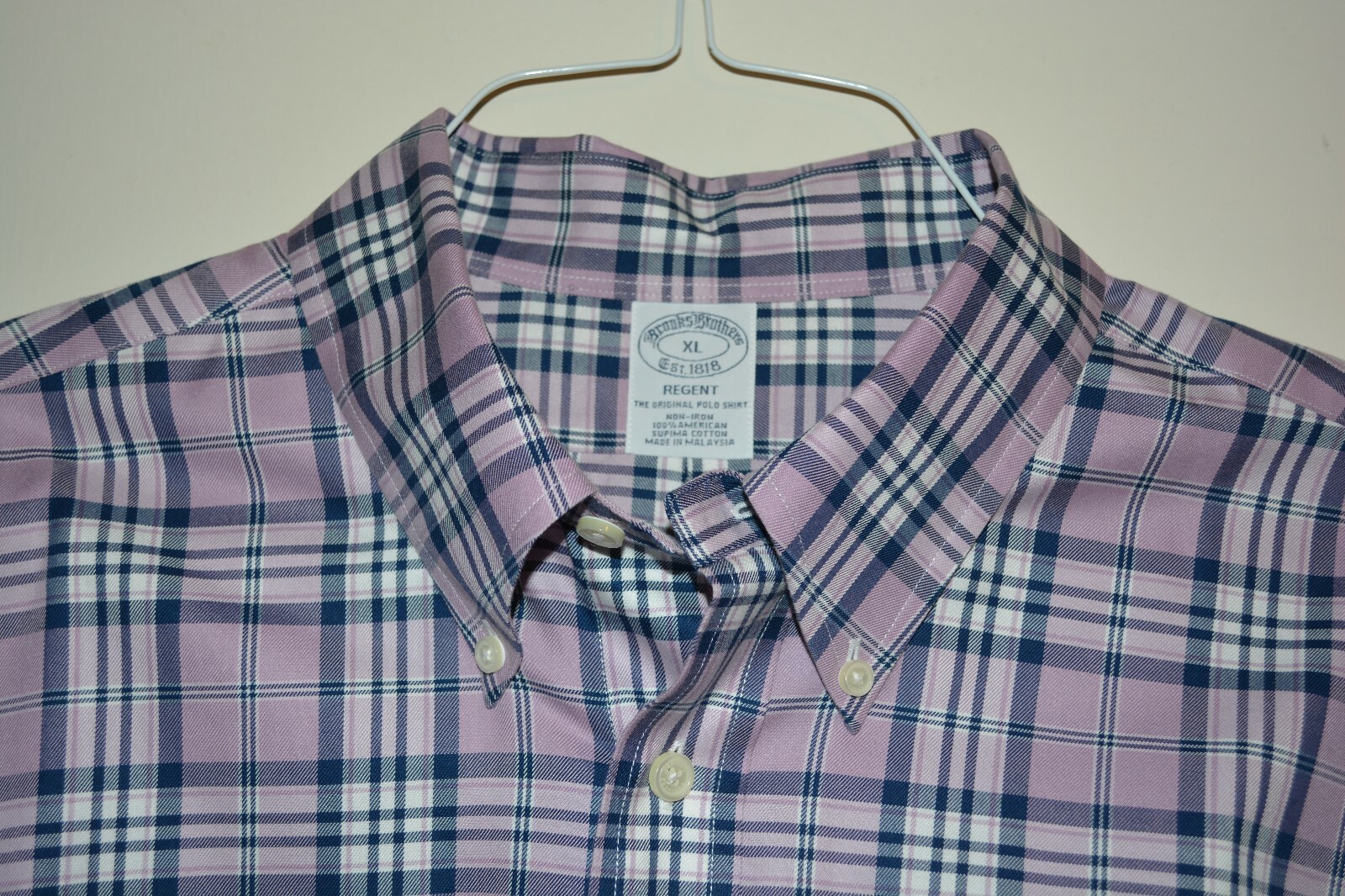 168 Brooks Brothers Non-Iron Country Club XL lila Plaid Regent Supima baumwolle 168 Brooks Brothers Non-Iron Country Club XL lila Plaid Regent Supima baumwolle