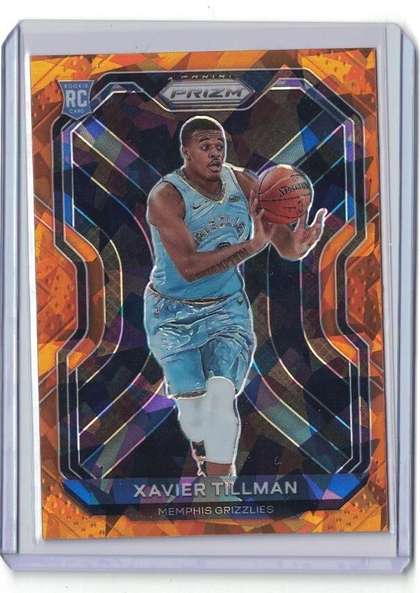 2020-21 Panini Prizm Orange Cracked Ice #299 Xavier Tillman Rookie RC Spartans!!