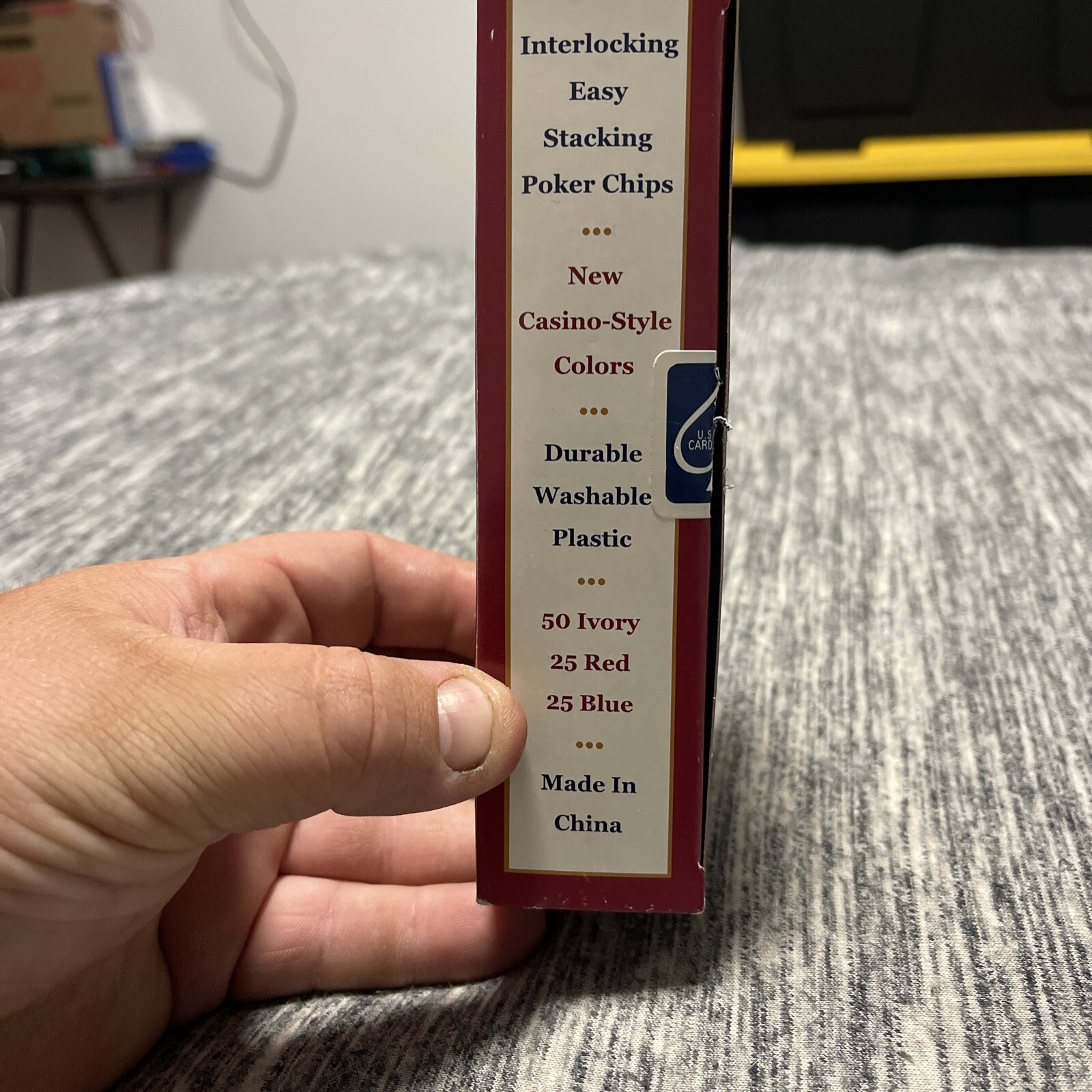 100 VINTAGE BICYCLE POKER CHIPS Interlocking Easy Stacking IVORY RED