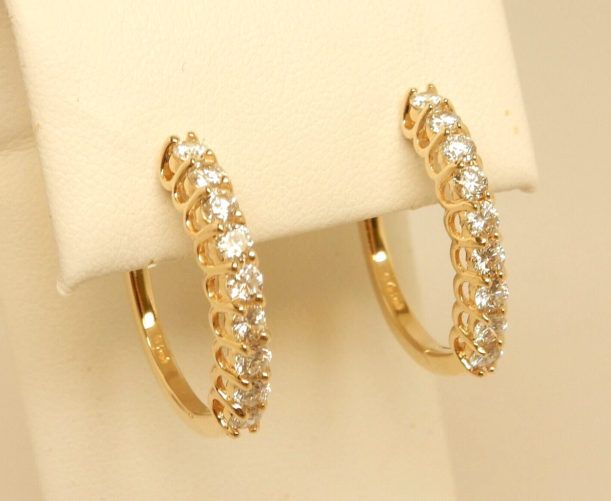 Small Diamond Hoops 14K Yellow Gold