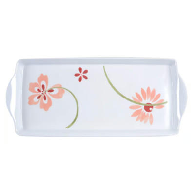 New Corelle Coordinates 15'' Melamine Rectangular Handled Tray Pretty Pink
