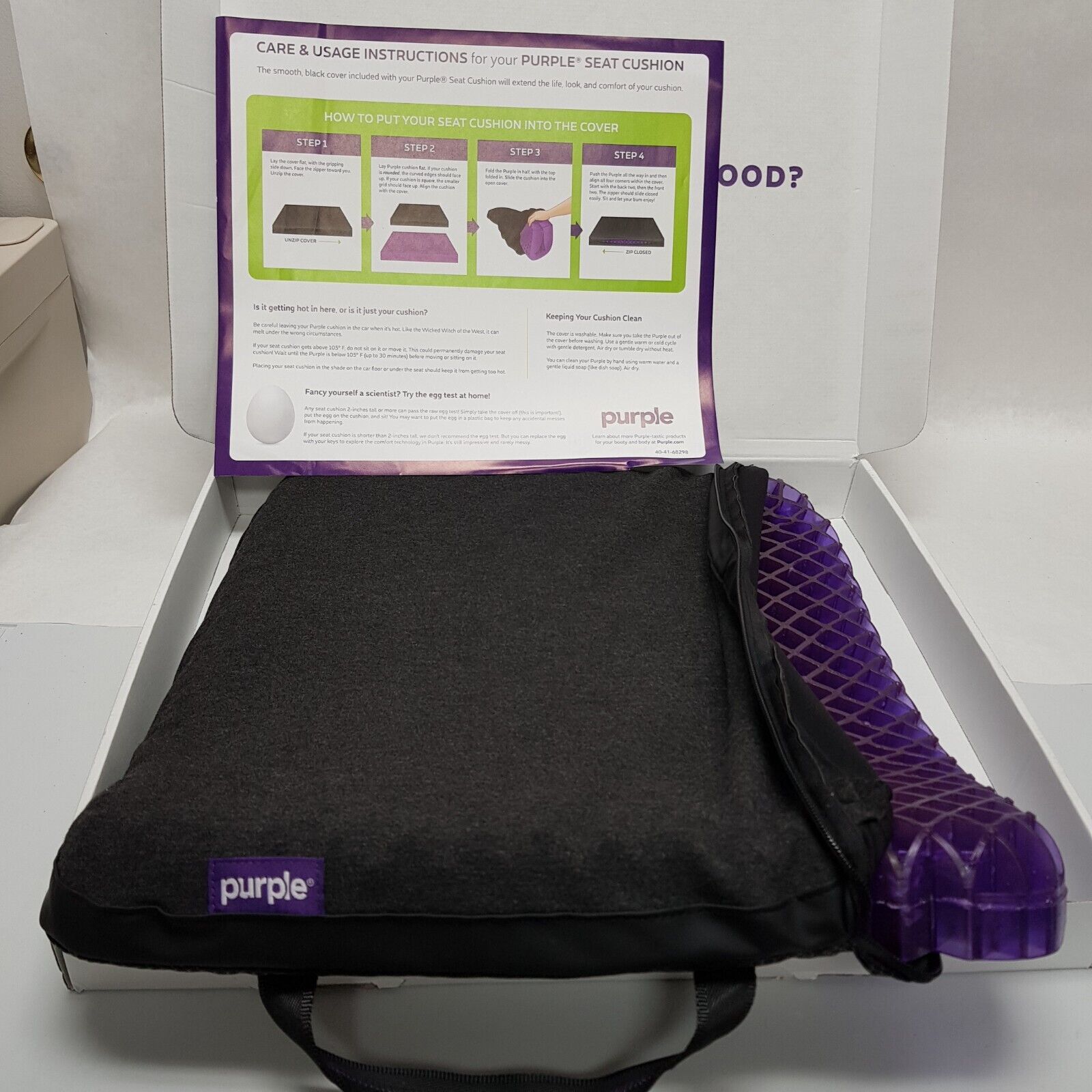 Purple Royal Seat Cushion for The Car Or Office Chair Temperature Neutral  Grid 815068012533