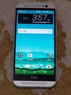HTC One M8 - 32GB - Glacial Silver (Unlocked) Smartphone  selling for parts