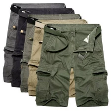 Mens Cargo Tactical Military Combat Trousers Half Shorts Pants Casual Camo Army