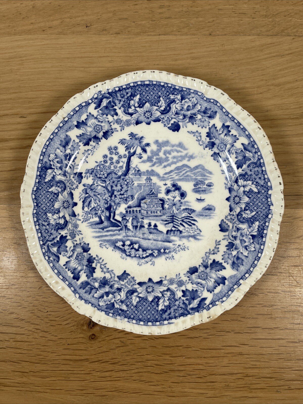 Vintage Teller Seaforth England klein Dessertteller blau weiß blau & weiß asiatisch