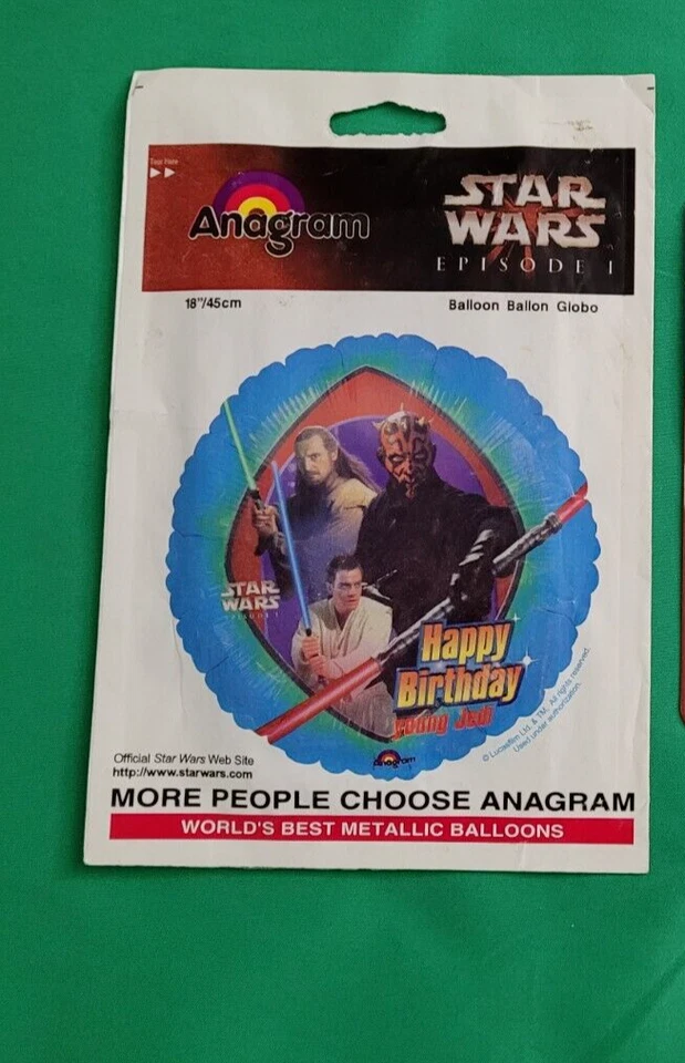 Star Wars Yoda & Darth Vader Birthday Invitations & 18in Foil Balloon Lot of 5 - Image 4 of 4