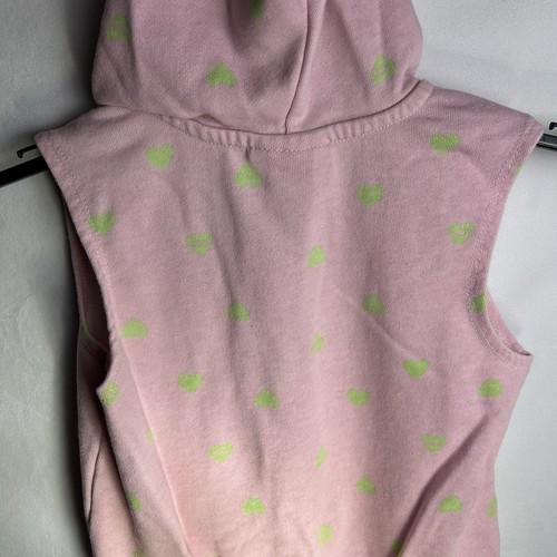 Girls 8/10 Juicy Couture Romper Zip Pink Lime Green Heart Elastic Sleeveless - Picture 8 of 18