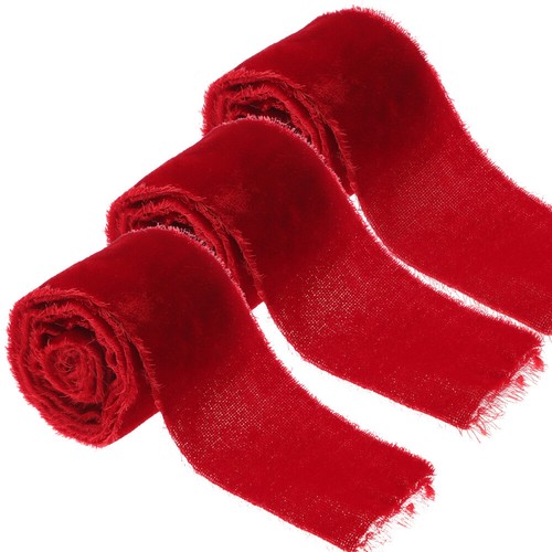 3 Rolls Packing Holiday Red Ribbon Creative Wedding Ribbon DIY
