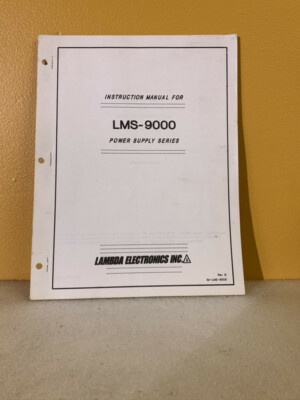 Lambda IM-LMS-9000 LMS-9000 Regulated Power Supplies Instruction Manual
