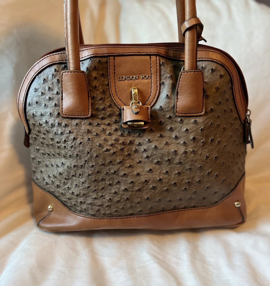 Vegan Leather Ostrich Satchel