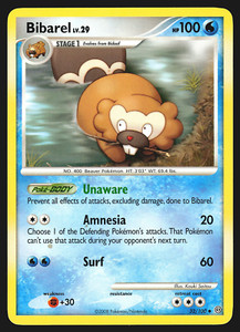Bibarel 32/100 Diamond & Pearl Stormfront Pokemon Card LP