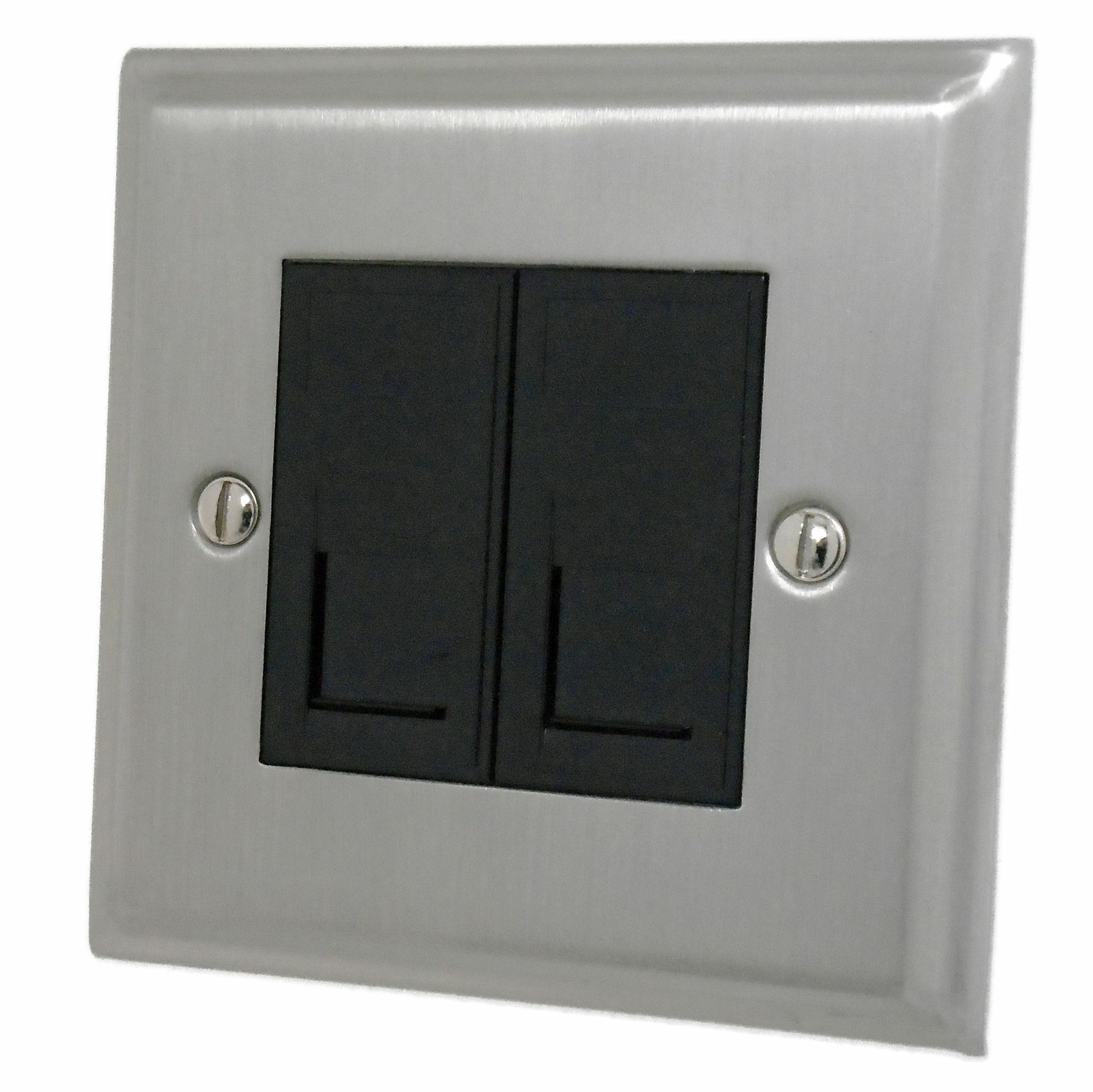 G&H DSN62B Deco Plate Satin Nickel 2 Gang RJ45 Socket Point