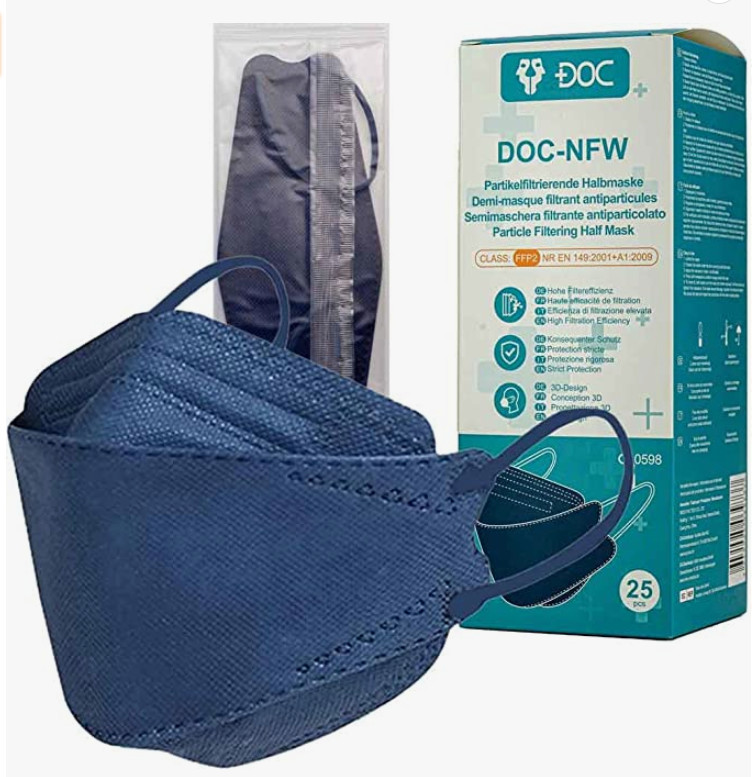 DOC FFP2-Masken 100x Mundschutz Atemschutz Maske fischform