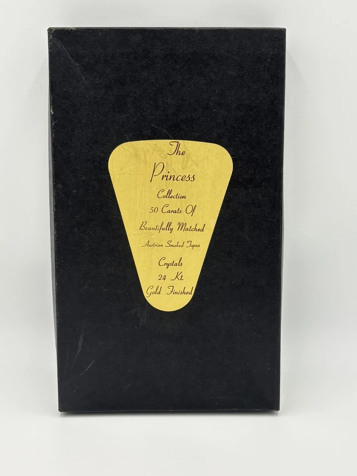 Винтажный 24 KT золото закончил 50 карат австрийский копченый топаз ожерелье оригинальной коробке - Изображение 4 из 4