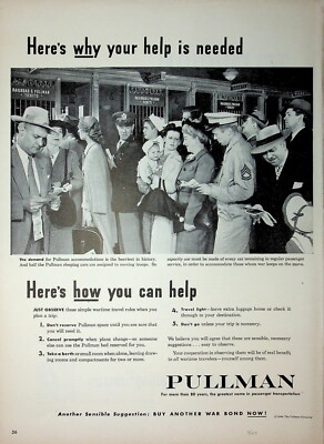 Original Railroad & Trains ADs: Pullman, Another Sensible Suggestion | 1944