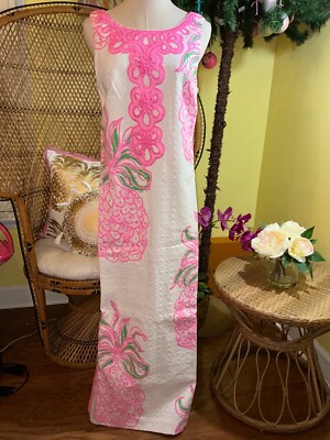 Lilly Pulitzer Marleigh Maxi Shift Dress - Resort White Oversized Party Like A Pineapple Enginee