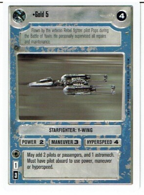STAR WARS CCG PREMIERE WHITE BORDER RARE GOLD 5 ex