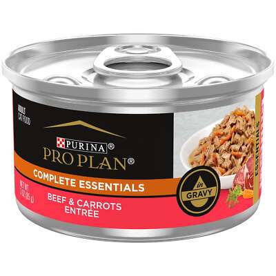 Purina Pro Plan Complete Essentials Wet Cat Food Beef Carrot 3 Oz Cans (24 Pack)