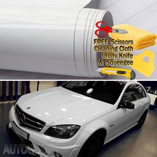 108" x 60" Gloss White Vinyl Film Wrap Sticker Decal Air Bubble Free 9ft x 5ft