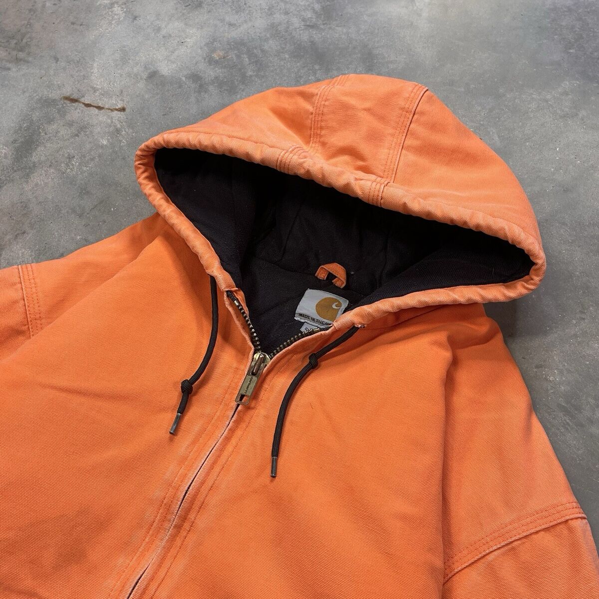 Vintage Carhartt Hooded Active Jacket Faded Orange XXL Boxy Vintage Carhartt Hooded Active Jacket Faded Orange XXL Boxy