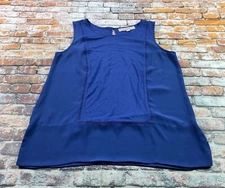 Loft Top Ladies Small Blue Sleeveless Shirt Tank Lightweight Casual Womens
