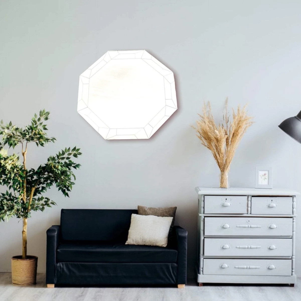 TETOTE Specchio Ad Arco Vintage 30x36 Cm - Stile Barocco Con Cornice In Argento Anticato Per Camino, Bagno O Soggiorno