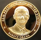 Barack Obama 44th U.S. President 56th Presidential Inauguration golden medallion