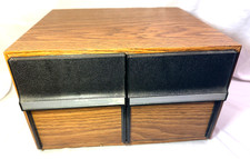 Vintage Faux Wood Grain 2 Drawer 40 CD Disc Storage Rack Holder Case