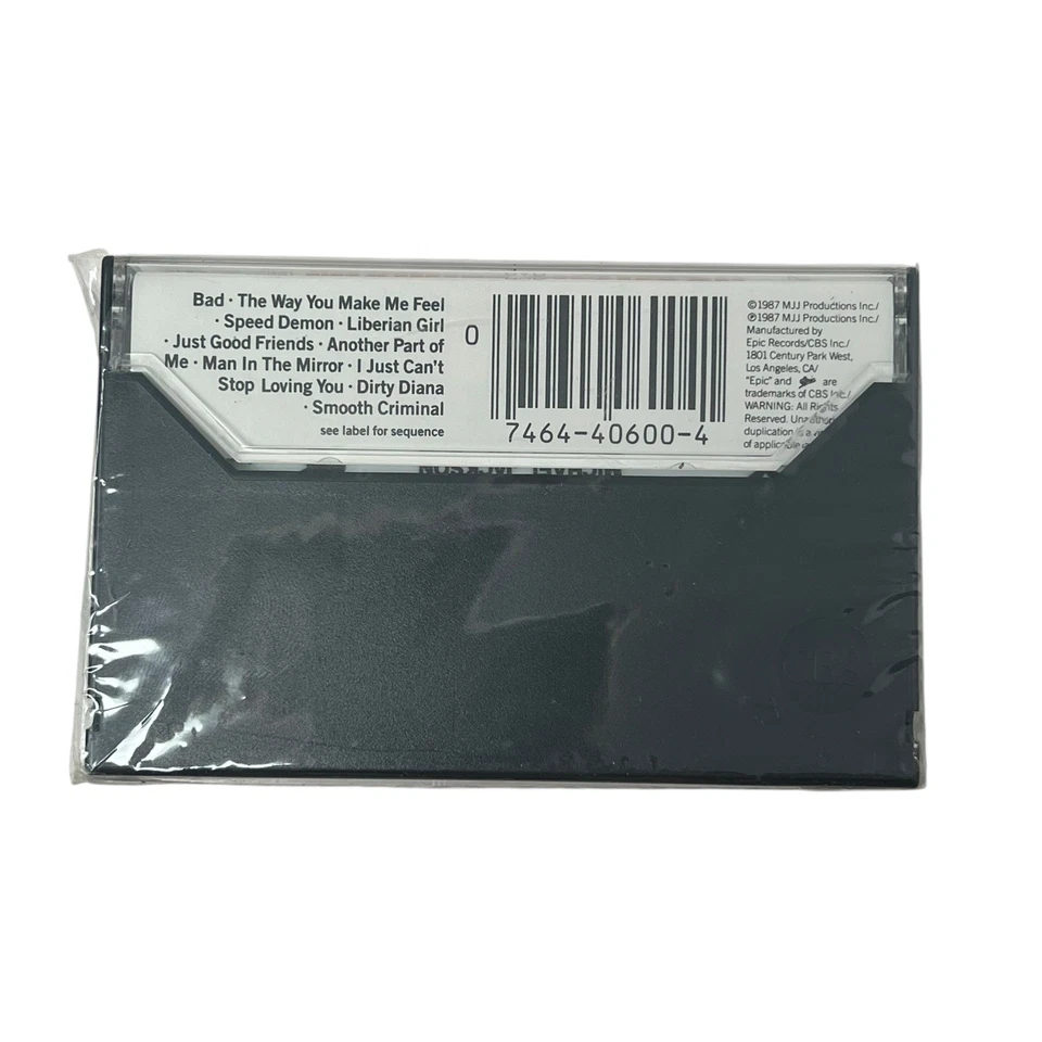 Michael Jackson Bad Cassette Tape Album 1987 Sealed 1st Release Edition Rare - Image 2 of 4