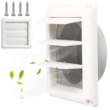4 Dryer Air Vent Cover Cap Louvered Cover Whi...