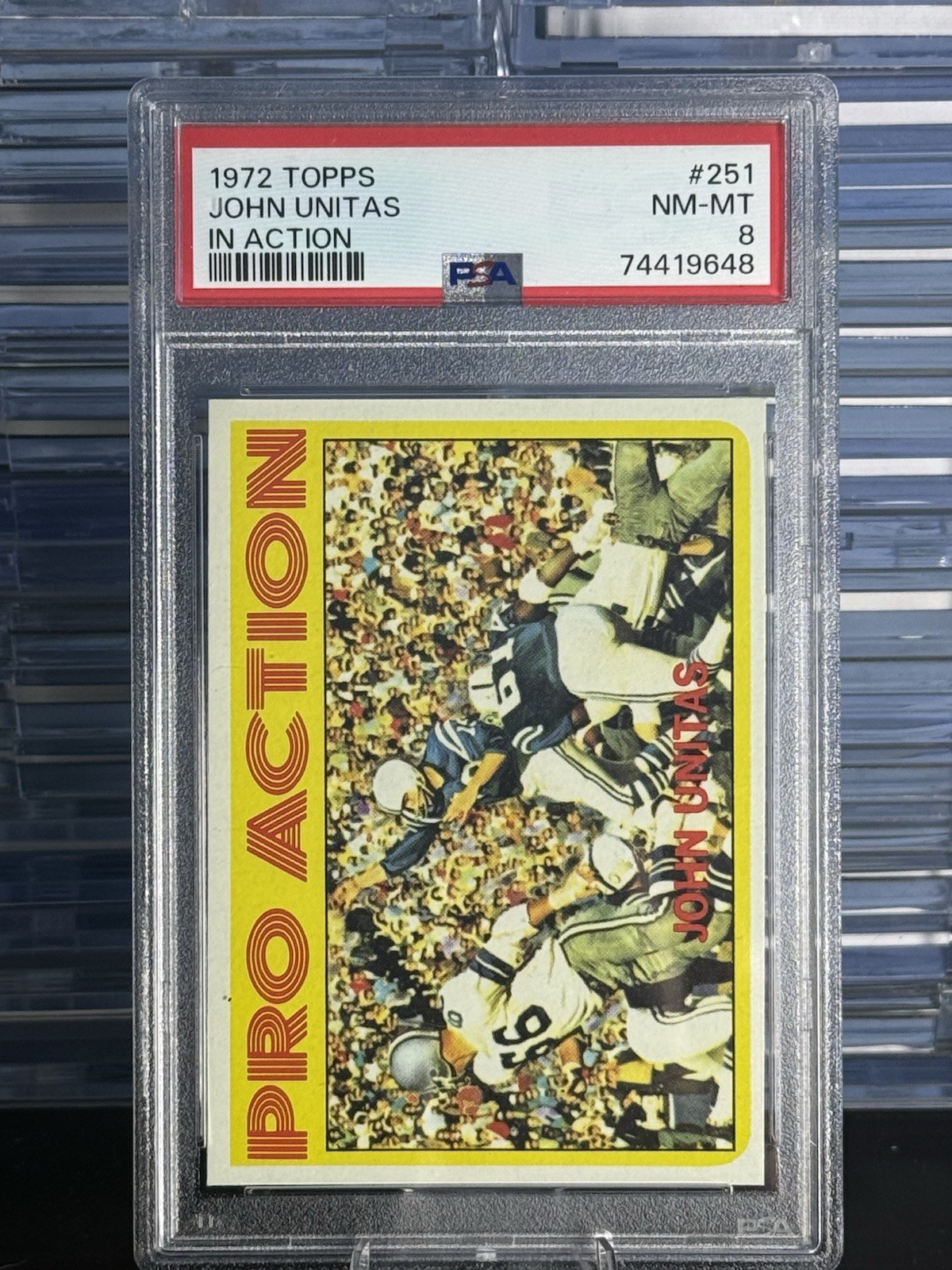 1972 Topps - Pro Action Johnny Unitas #251 PSA 8