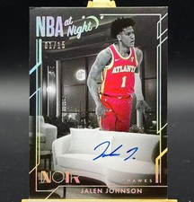 1/15 ≈1/1 2024-25 Panini Noir Jalen Johnson NBA At Night Auto