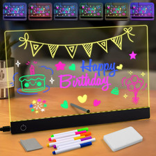 Led Drawing Board for Kids,11.81"X7.87" Light up Drawing Board with 7 Colors Mar